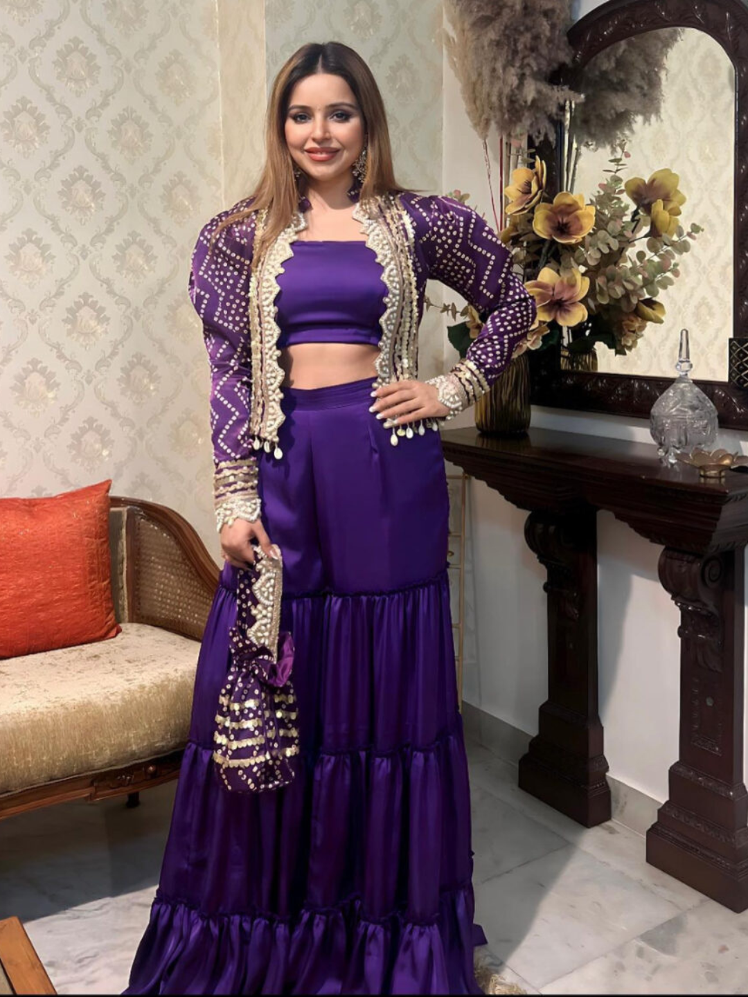 Bandhani Sharara jacket set