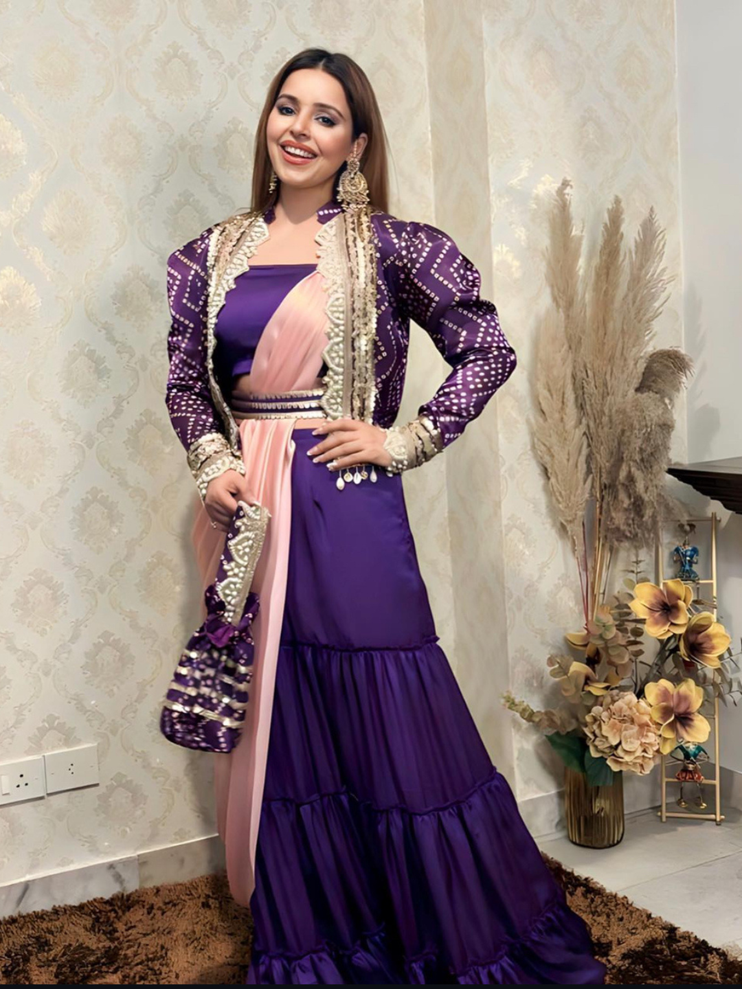 Bandhani Sharara jacket set