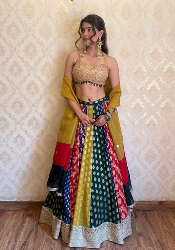 Multi Coloured Kalidaar Lehenga