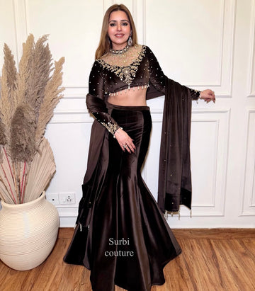 Velvet Fishcut Skirt Set