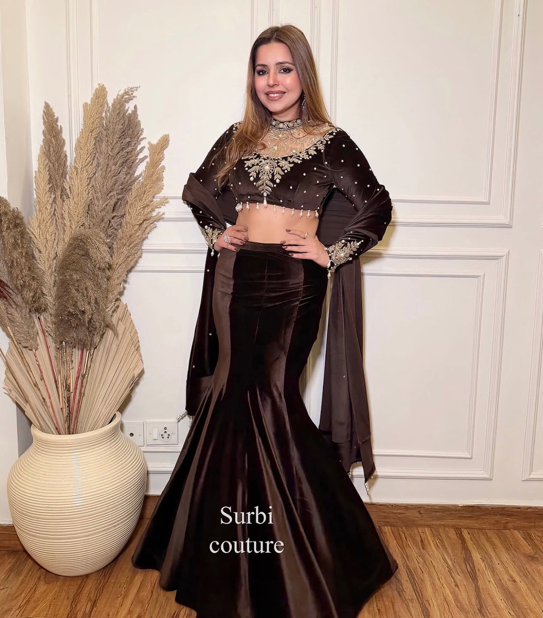 Velvet Fishcut Skirt Set