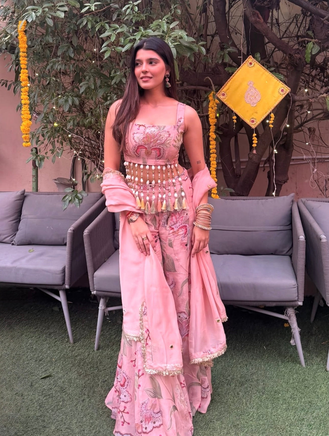 Printed Embroidered Sharara Set