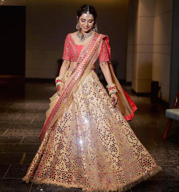 Mirror Work Hand Embroidered Lehenga