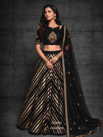 Gota And Hand Embroidered Lehenga