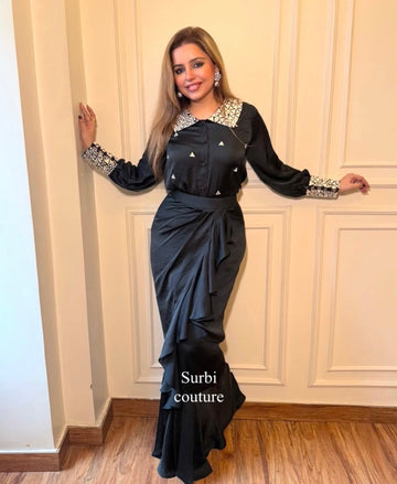 Mirror Work Shirt and Drape Skirt sets